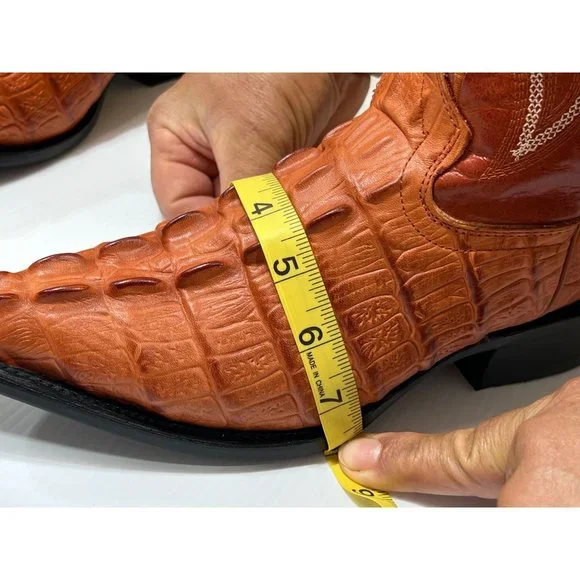 Arles Wester Collection - Men\'s Leather Boots Imitation Alligator Tail - Cognac Arles Wester Collection - Men main image 2